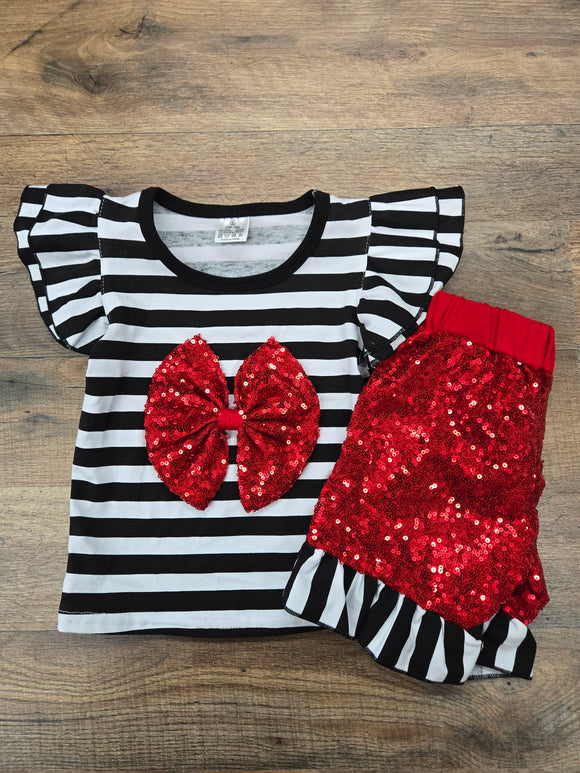 Kids Striped Sequin Set