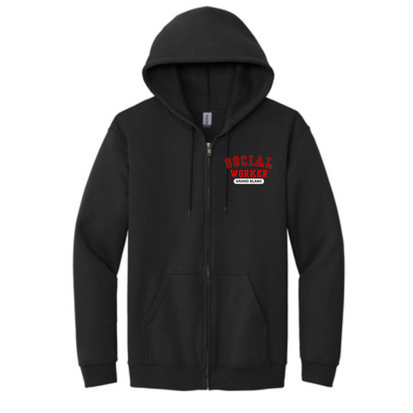 Grand Blanc Social Worker Full Zip Heavy Blend Sweatshirt